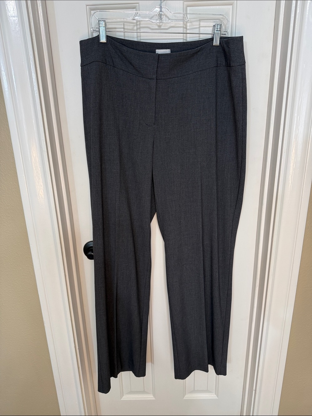 Chico's Dark Charcoal Straight-Leg Dress Trousers